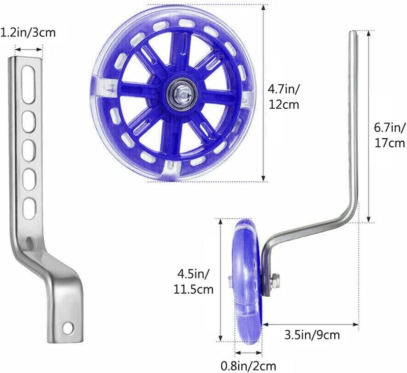 DENPETEC Bicycle Training Wheels Auxiliary LED Flash Balance Training Wheels with Mounted Kit for 12-20 inch Kids Bike(Pink - 1 Pair) - Image 3